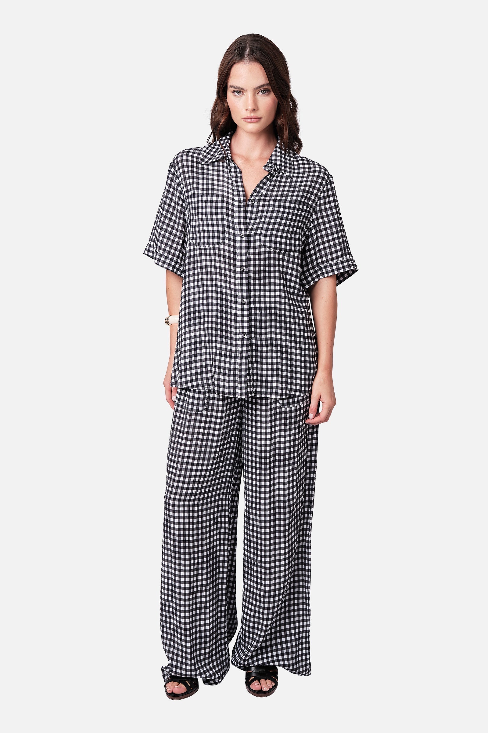 Palazzo Pants BLACK GINGHAM