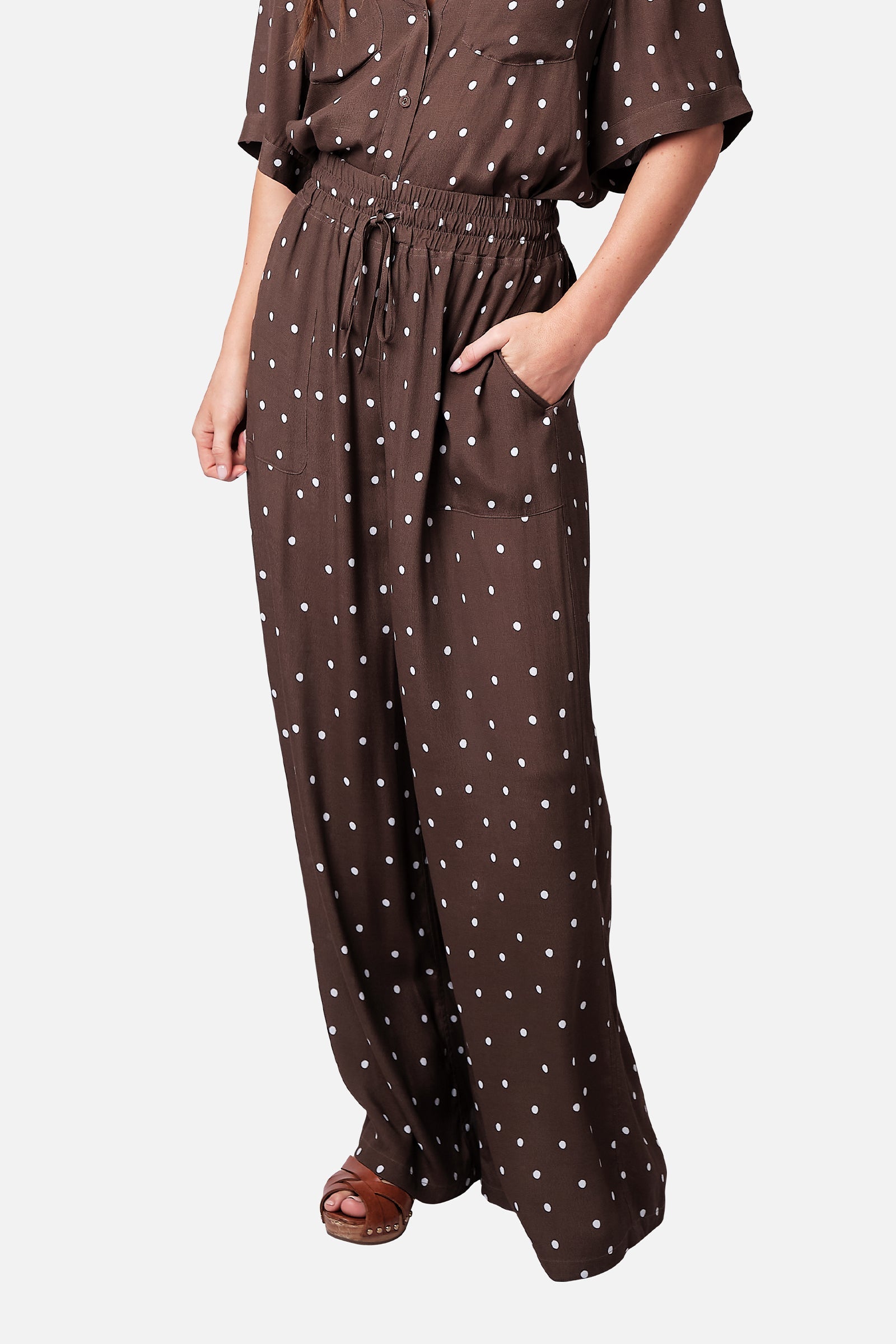 Palazzo Pants CHOCOLATE POLKA