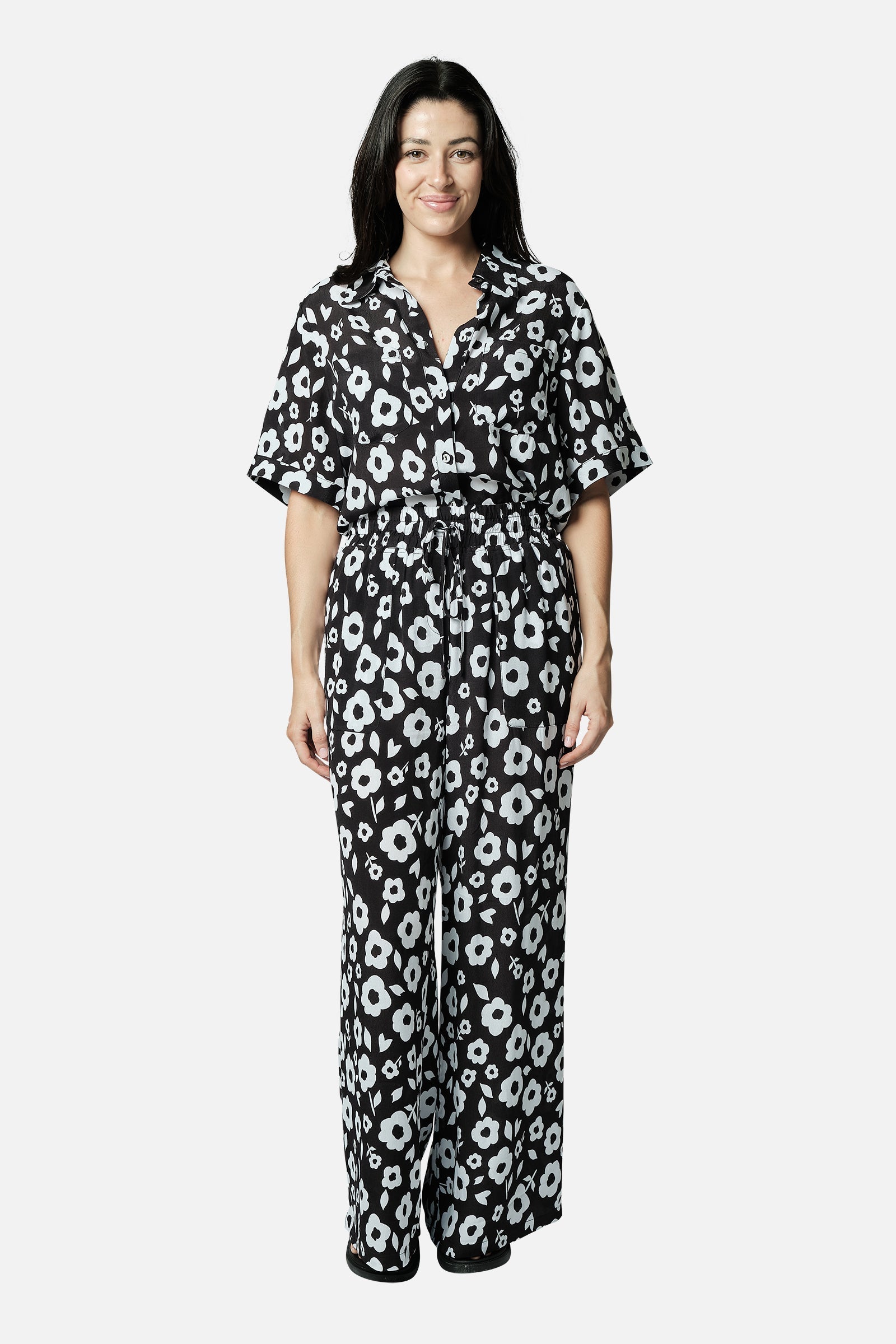 Palazzo Pants DAISY SILHOUETTE BLACK