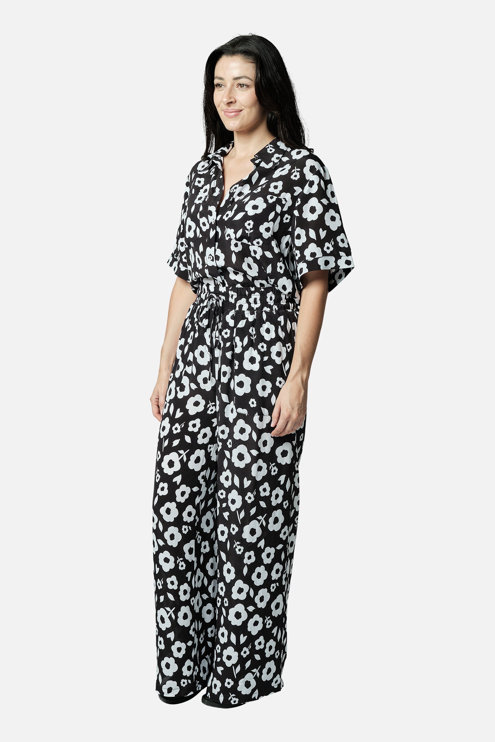Palazzo Pants DAISY SILHOUETTE BLACK