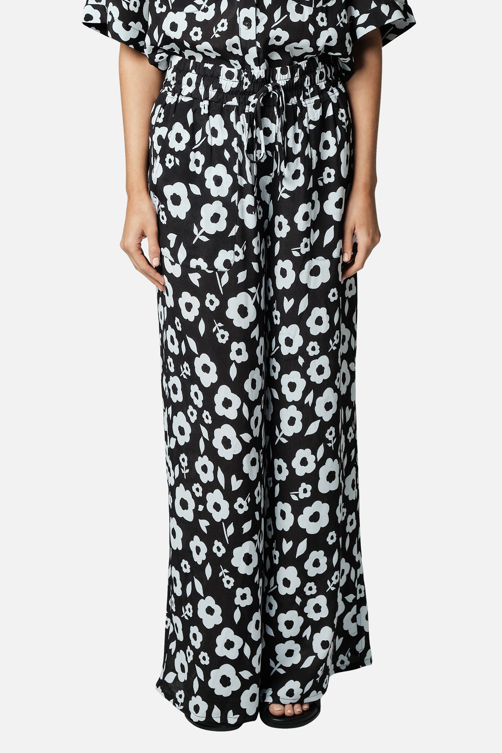 Palazzo Pants DAISY SILHOUETTE BLACK