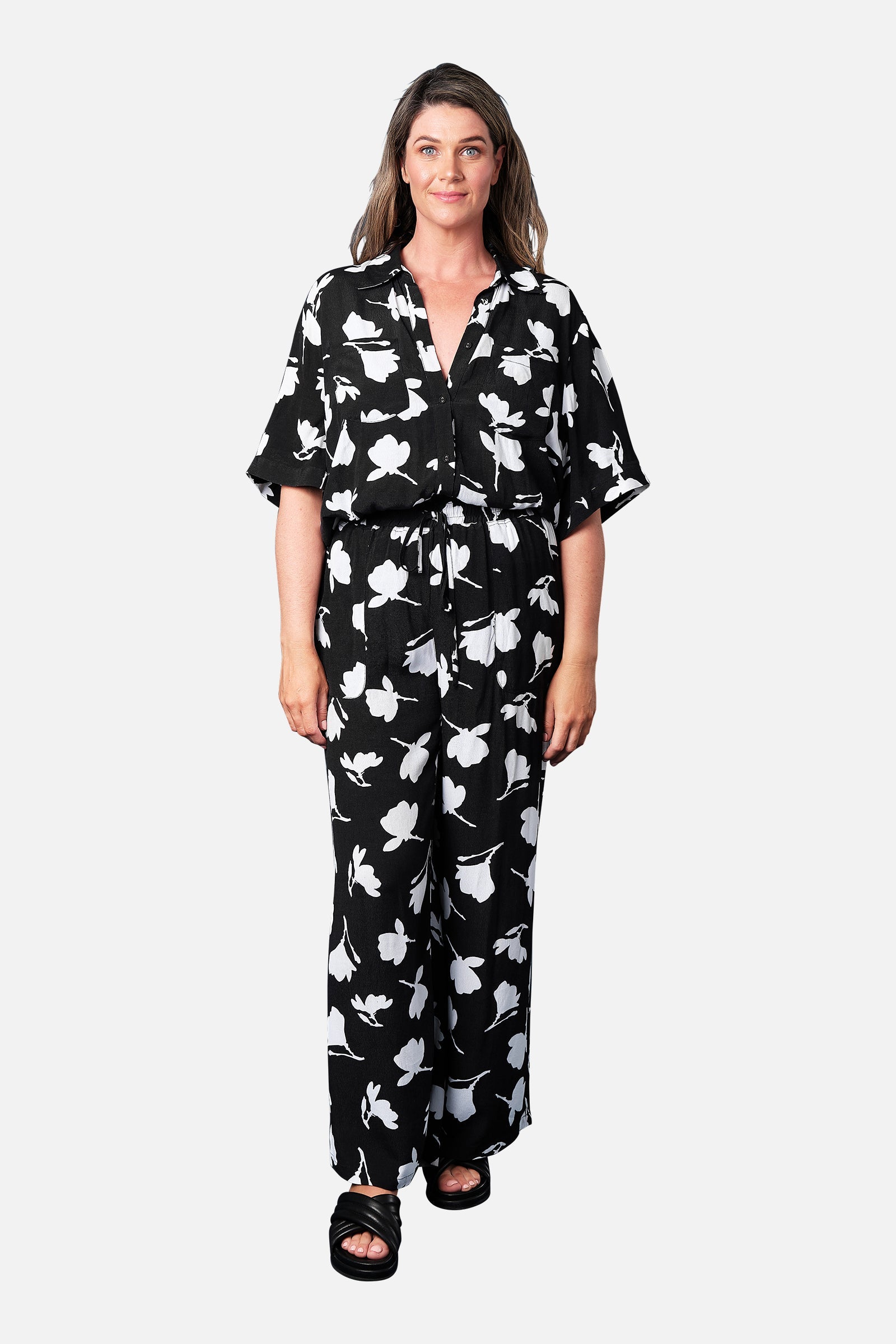 Palazzo Pants MAGNOLIA SILHOUETTE BLACK