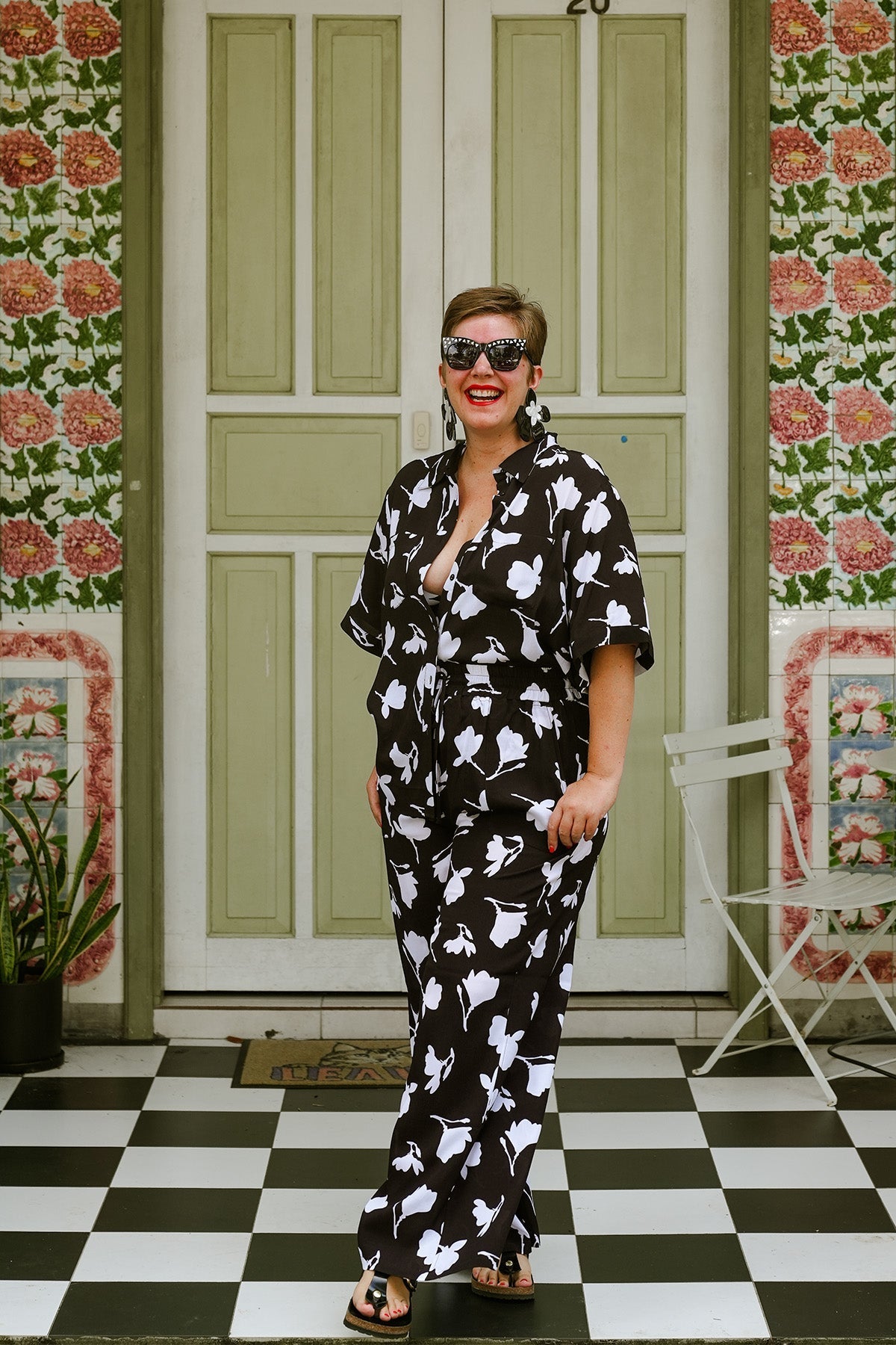 Palazzo Pants MAGNOLIA SILHOUETTE BLACK