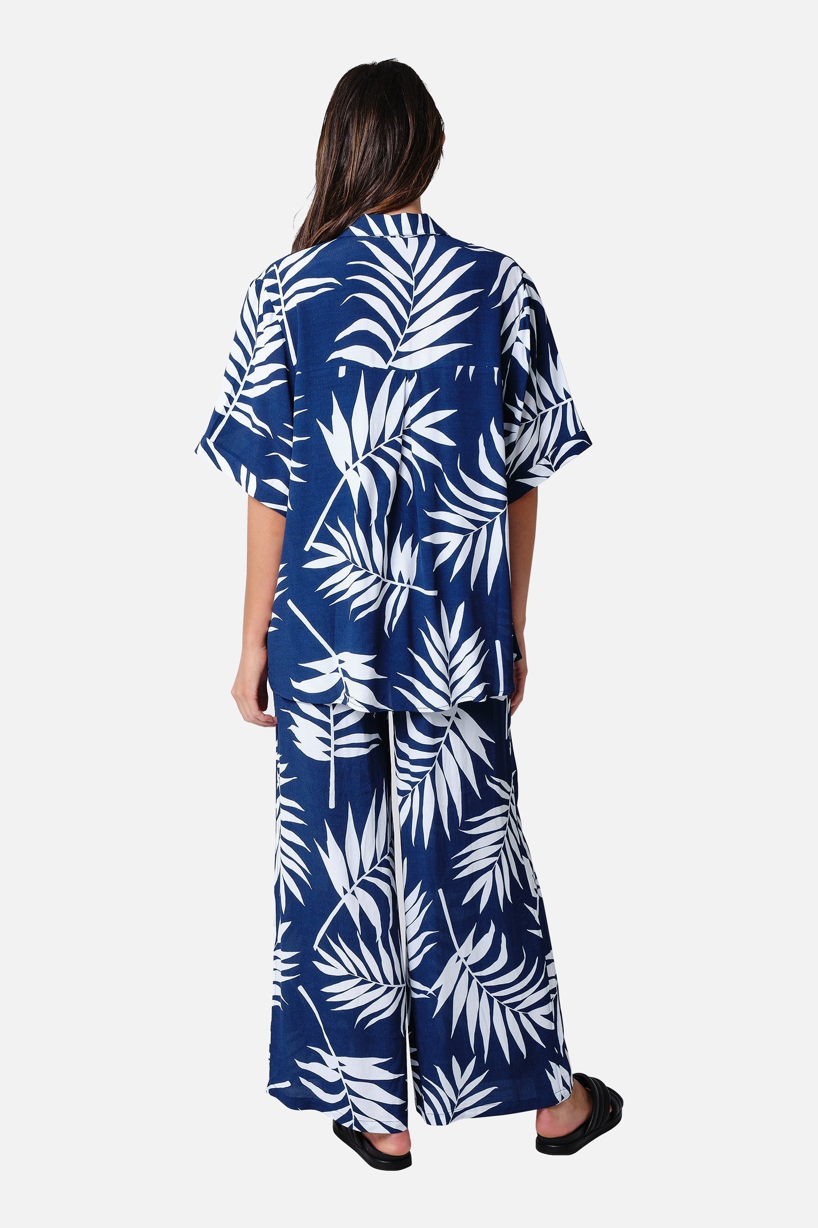 Palazzo Pants PALM SILHOUETTE NAVY