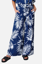 Palazzo Pants PALM SILHOUETTE NAVY