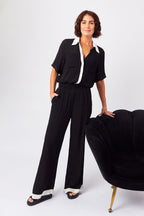 Short Sleeve Button-Up Shirt MONOCHROME