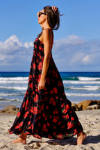 Sweetheart Neckline Maxi Dress PLUCKED ROSES
